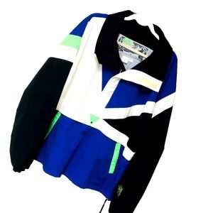 Vintage NILS Hi Voltage 1/2 Zip Jacket Size XXL Colorblock‎ Hong Kong Ski Snow